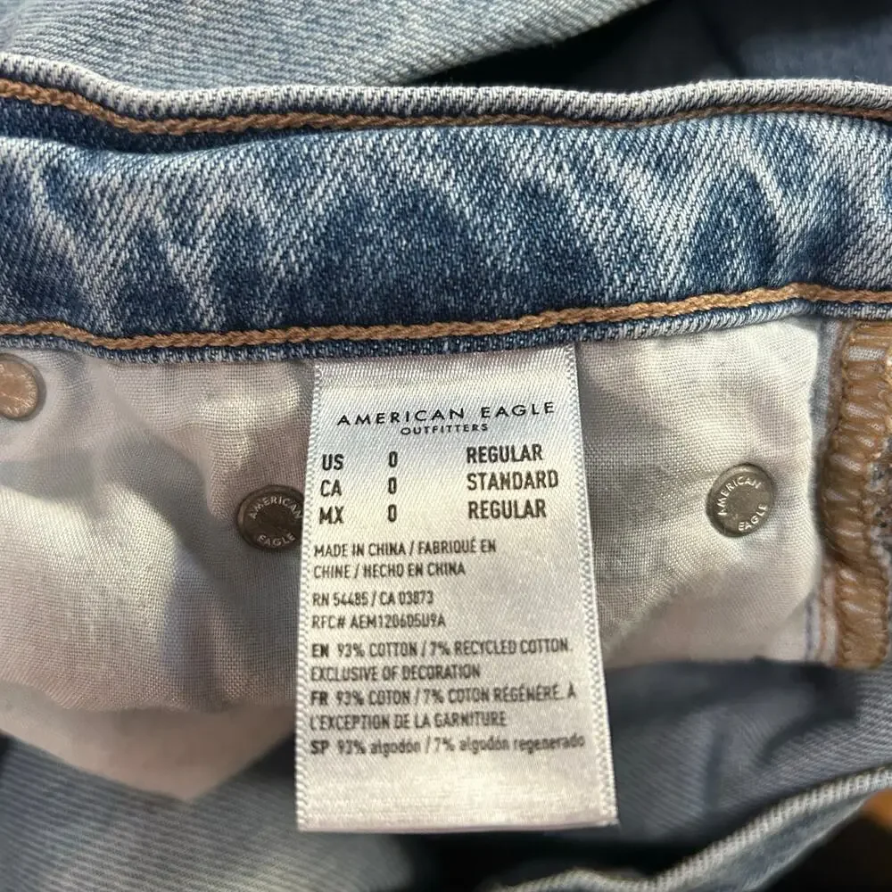 American Eagle Jeans Womens 0 (26x29.5) Baggy Distressed Low Rise Skater Grunge